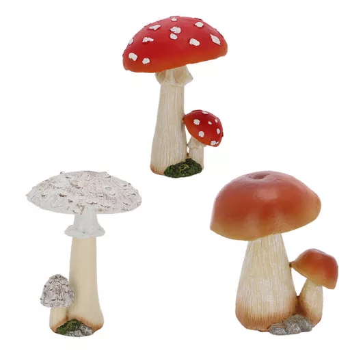 Vargánya gomba polyresin szobor, dekoráció, 9 x 9 x 13 cm