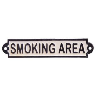 "SMOKING AREA" öntöttvas tábla