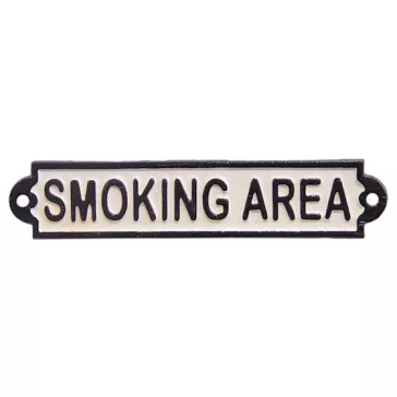 "SMOKING AREA" öntöttvas tábla