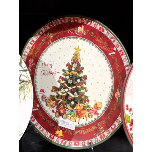 DEKOR TÁNYÉR, KARÁCSONYFÁS, 33 CM