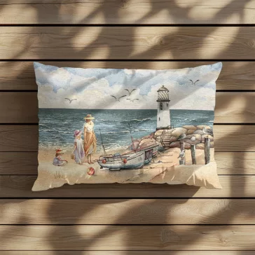 Vízparti hangulat – Díszpárnahuzat töltettel 50×70 cm
