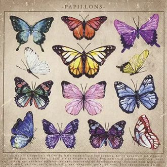   PAPILLON PILLANGÓS SZALVÉTA, 3 RÉTEGŰ, 20 DB/CSOMAG, HOME FASHION, 33x33 CM