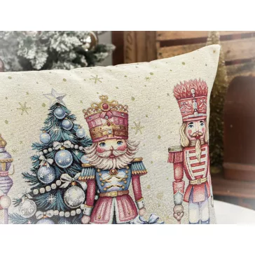   Pink diótörős díszpárna huzat töltettel, 50x70 cm, lurex nélkül