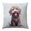 Mini poodle (barna) kutyás díszpárna huzat