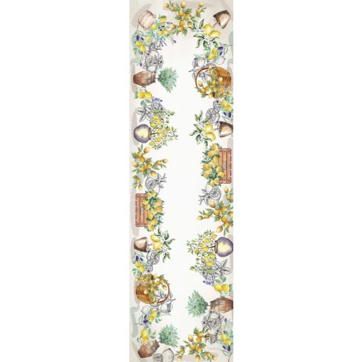 NAPOLI Citrom mintás mediterrán asztali futó, 45x140 cm