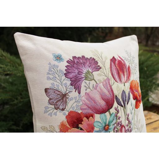 TULIPÁNOS KERT PRÉMIUM GOBELIN DÍSZPÁRNA HUZAT 45X45 CM