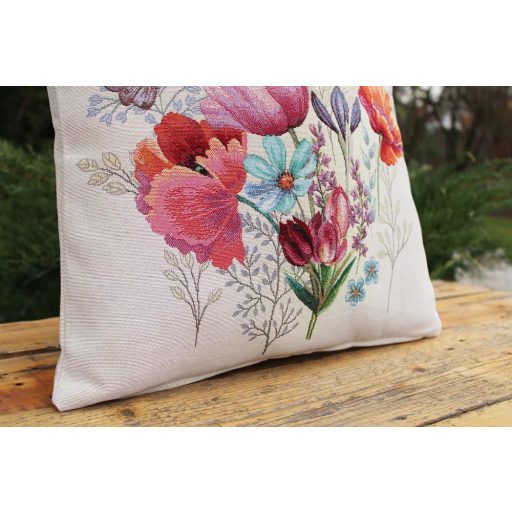 TULIPÁNOS KERT PRÉMIUM GOBELIN DÍSZPÁRNA HUZAT 45X45 CM