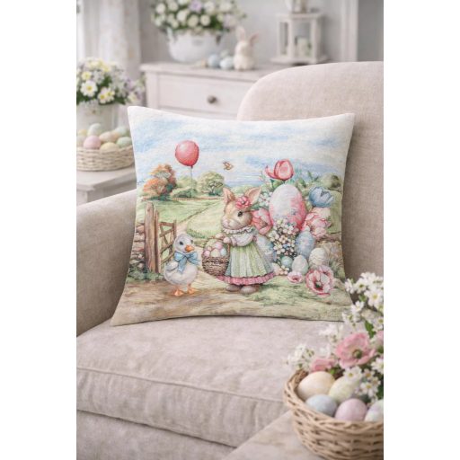 Farmhouse húsvéti nyuszi lányos díszpárna huzat
