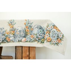 HÚSVÉTI TOJÁSOS (SÁRGA-KÉK) ASZTALTERÍTŐ, 137X180 CM