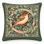 Erdei madár, zöld keretes (A) díszpárna huzat