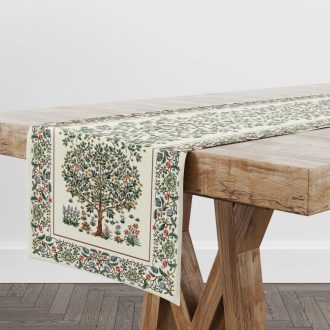 Fehér életfa asztali futó 37x100 cm