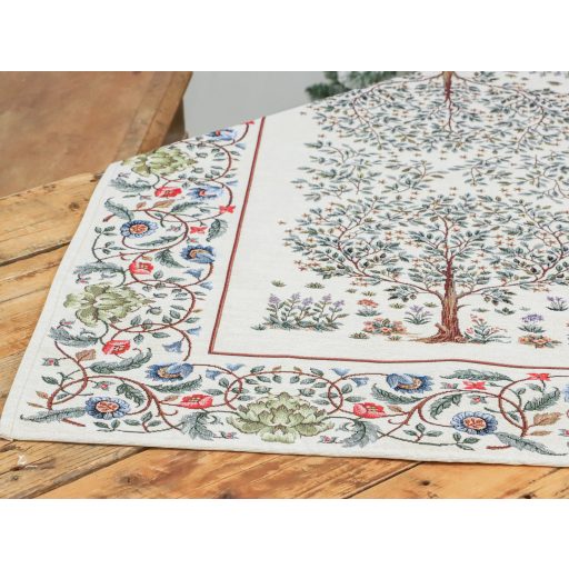 Fehér életfa asztalterítő, 96x100 cm