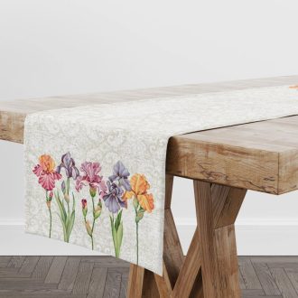 ÍRISZ VIRÁGOS ASZTALI FUTÓ, 44X140 CM