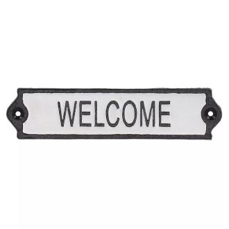 Öntöttvas 'Welcome' tábla, 21 cm
