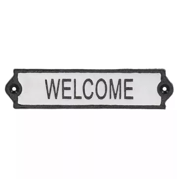 Öntöttvas 'Welcome' tábla, 21 cm