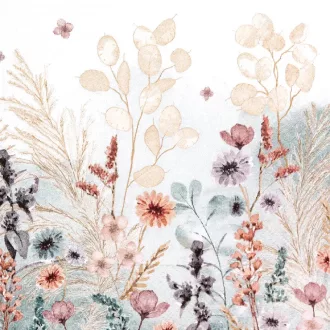   Mellow flowers virágos szalvéta, 3 rétegű, 20 db/csomag, Home Fashion, 33x33 cm