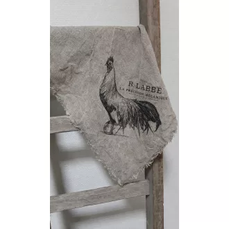   Shabby stílusú kakas mintás lenvászon konyharuha 45×45 cm