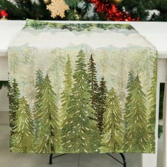   GOLDEN FOREST FENYŐFÁS ASZTALI FUTÓ, 37X100 CM, ARANY LUREX