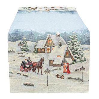 Alpesi éjszaka asztali futó, 44x140 cm, ezüst lurex