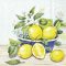 Lemon in bowl citromos szalvéta, 3 rétegű, 20 db/csomag, IHR, 33x33CM