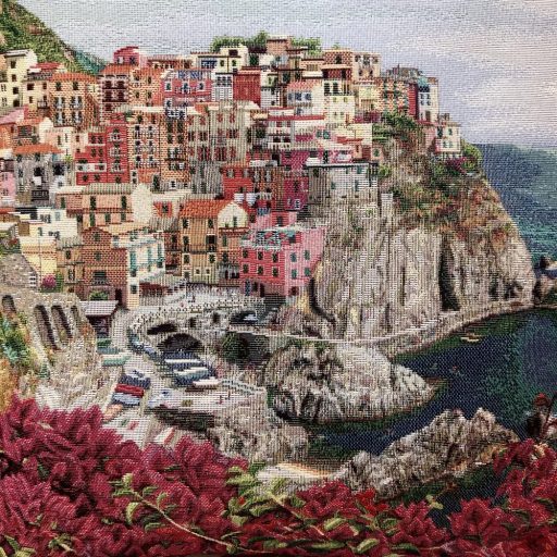 MEDITERRÁN, CINQUE TERRE PRÉMIUM GOBELIN DÍSZPÁRNA HUZAT 45X45 CM