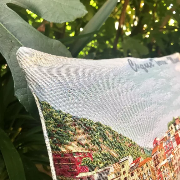 MEDITERRÁN, CINQUE TERRE PRÉMIUM GOBELIN DÍSZPÁRNA HUZAT 45X45 CM