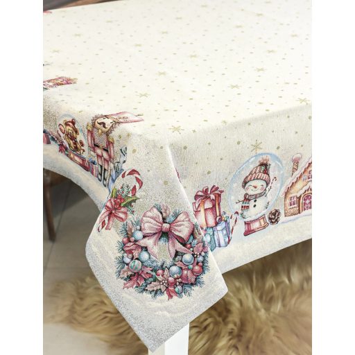 Pink diótörős asztalterítő, 137x180 cm, lurex nélkül