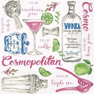   COSMOPOLITAN SZALVÉTA (KOKTÉL), 3 RÉTEGŰ, 20 DB/CSOMAG, IHR
