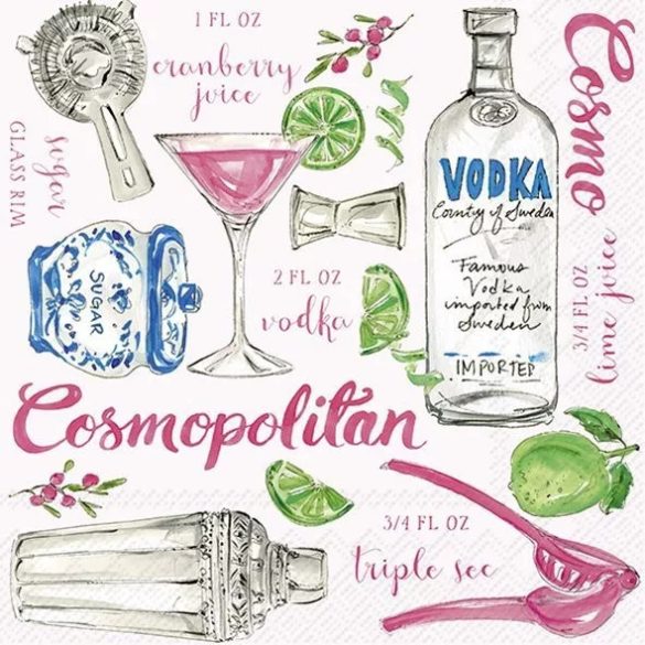 COSMOPOLITAN SZALVÉTA (KOKTÉL), 3 RÉTEGŰ, 20 DB/CSOMAG, IHR