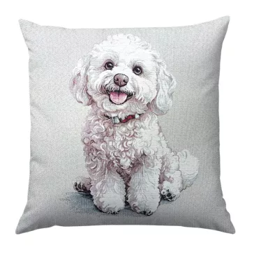 Bichon bolognese kutyás díszpárna huzat