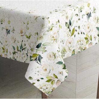 WHITE ROSE VIRÁGOS ASZTALTERÍTŐ, 100X100 CM