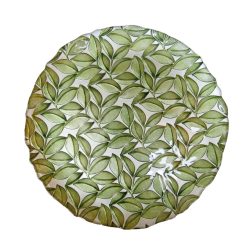 Leveles zöld színű üveg tortatál, 32 cm