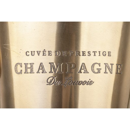 Arany fém pezsgőhűtő talapzaton – 66×32×24 cm