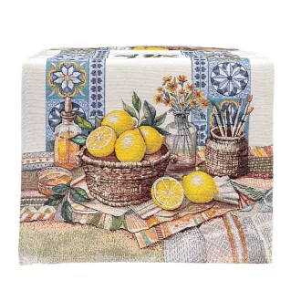 Lemon art mediterrán citromos asztali futó, 37x100 cm