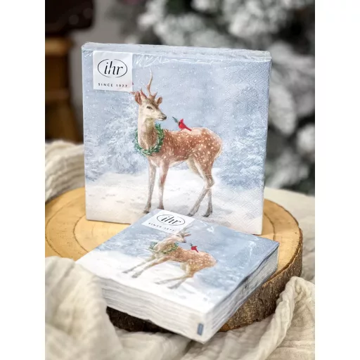 Deer in snow őzikés szalvéta, 3 rétegű, 20 db/csomag, IHR