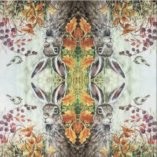 NYUSZI AZ ERDŐBEN SZALVÉTA, 3 RÉTEGŰ, 20 DB/CSOMAG, HOME FASHION, 33x33 cm