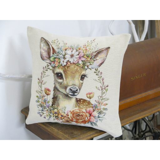 ŐZIKE VIRÁGKOSZORÚVAL DÍSZPÁRNA HUZAT 45x45 CM