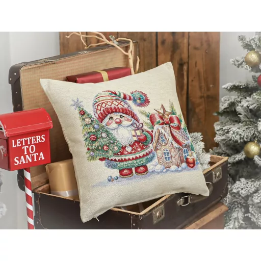 Manós, mézeskalácsos díszpárna huzat, ezüst lurex