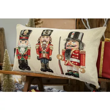   NUTCRACKERS DIÓTÖRŐK DÍSZPÁRNA HUZAT TÖLTETTEL, HOSSZÚKÁS, ARANY LUREX
