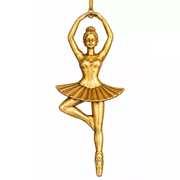 Arany balerina akasztós karácsonyfadísz – 13 cm
