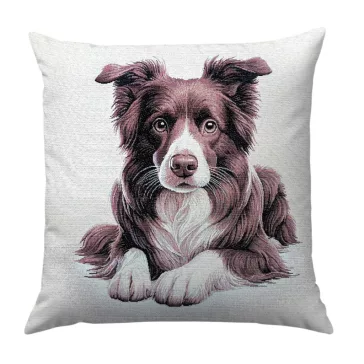 Border collie (barna) kutyás díszpárna huzat