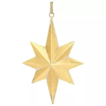   Antik aranyszínű fém csillag akasztóval – 29,5 × 20 × 5 cm