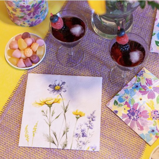 SILVIA VIRÁGOS SZALVÉTA, 3 RÉTEGŰ, 20 DB/CSOMAG, HOME FASHION, 33x33 CM