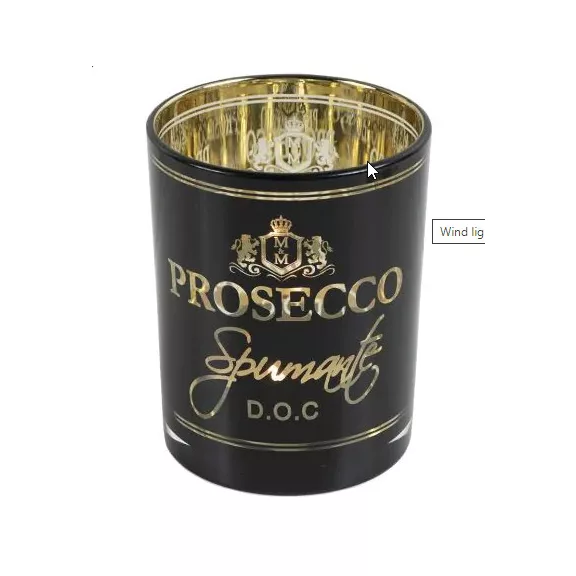 Gyertyatartó üveg 'PROSECCO' 12x10 cm