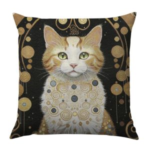 KLIMT MACSKÁS (VÖRÖS-FEHÉR) DÍSZPÁRNA HUZAT