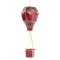 Bordó-rózsaszín-arany hőlégballon karácsonyi függődísz 31 cm