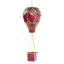 Bordó-rózsaszín-arany hőlégballon karácsonyi függődísz 31 cm