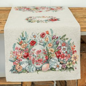 HÚSVÉTI TOJÁSOS (SÁRGA-PIROS) ASZTALI FUTÓ, 44X140 CM