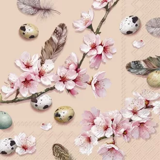   Beautiful sakura húsvéti szalvéta (barack színű), 3 rétegű, 20 db/csomag, IHR