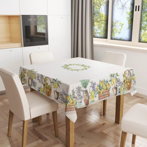 NAPOLI Citrom mintás mediterrán asztalterítő, 100x100 cm